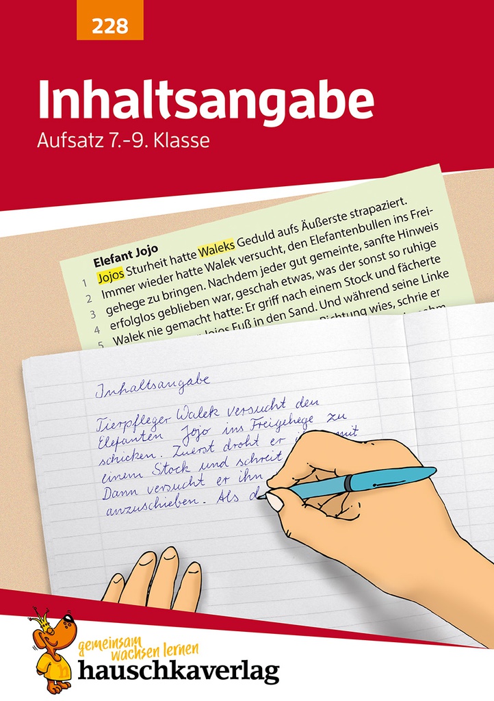 Inhaltsangabe. Aufsatz 7.-9. Klasse, A5-Heft